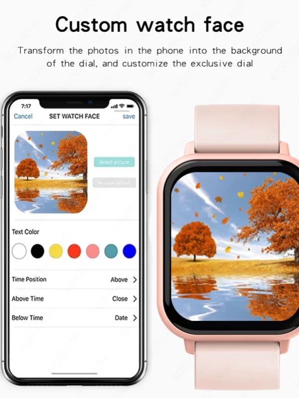 Xiaomi-relógio inteligente para homens e mulheres, freqüência cardíaca, pressão arterial, esporte, rastreador de fitness, chamada bluetooth, smartwatch, novo, 2022 - Image 6