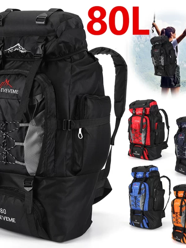 Bolsa de Viagem Grande para Homens e Mulheres Mochila de Acampamento, Caminhadas, Sacos de Escalada do Exército, Bolsa Esportiva de Montanhismo, 80L