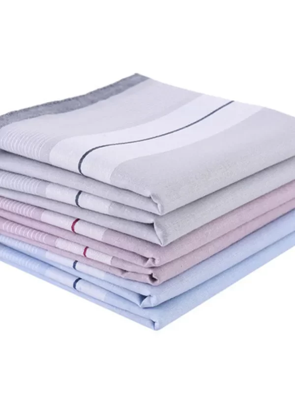 Lenço Quadrado Listrado Clássico para Homens, Lenço, 100% Algodão, Bolso Empresarial, Presente de Festa de Casamento, 40x40cm, 3Pcs - Image 5
