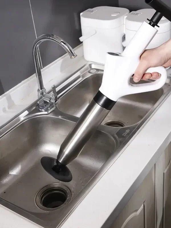 Stainless Steel Toilet Pipe Dredger Pneumatic Household High-pressure Dredging Tool Set Thickened Wall Cylinder Sturdy And Safe - Image 3