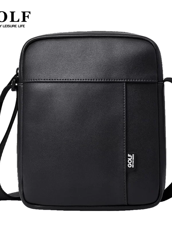 Bolsa de ombro de couro luxuosa para golfe, bolsa cruzada de peito fino, estilingue sacos crossbody, macio PU preto, mini bolsa simples para celular
