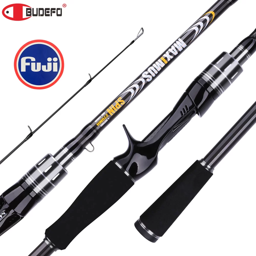 BUDEFO-Maximus Lure Vara De Pesca, Carbono Spinning Baitcasting, Guia Fuji, Viagem Lure Rod, 1.8m, 2.1m, 2.4m, 2.7m, 3.0m, 30T, 3-50g, ML, M, MH
