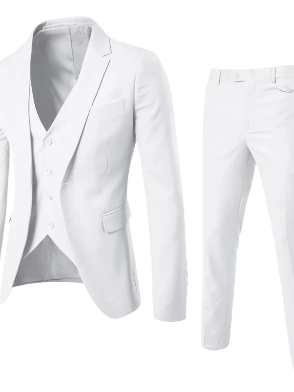 Men’s Suit Slim 3 Piece Suit Business Wedding Party Jacket Vest & Pants Coat European American Style Social Dress Shirts Pants