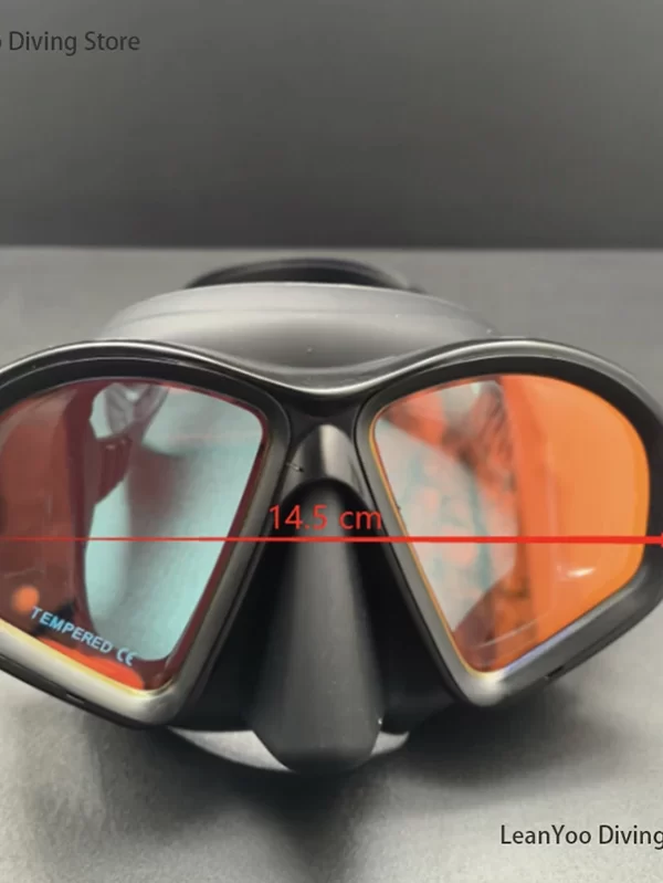 Professional Low Volume Scuba Mask with Camera Holder Mirror Tempered Glass Diving Glasses Pack In Black Zipper Box - Image 4