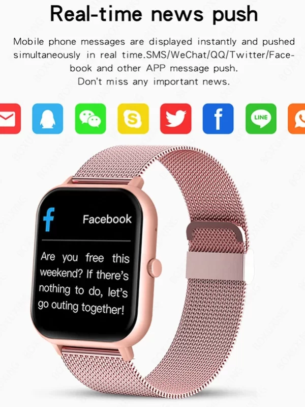 Xiaomi-relógio inteligente para homens e mulheres, freqüência cardíaca, pressão arterial, esporte, rastreador de fitness, chamada bluetooth, smartwatch, novo, 2022 - Image 4
