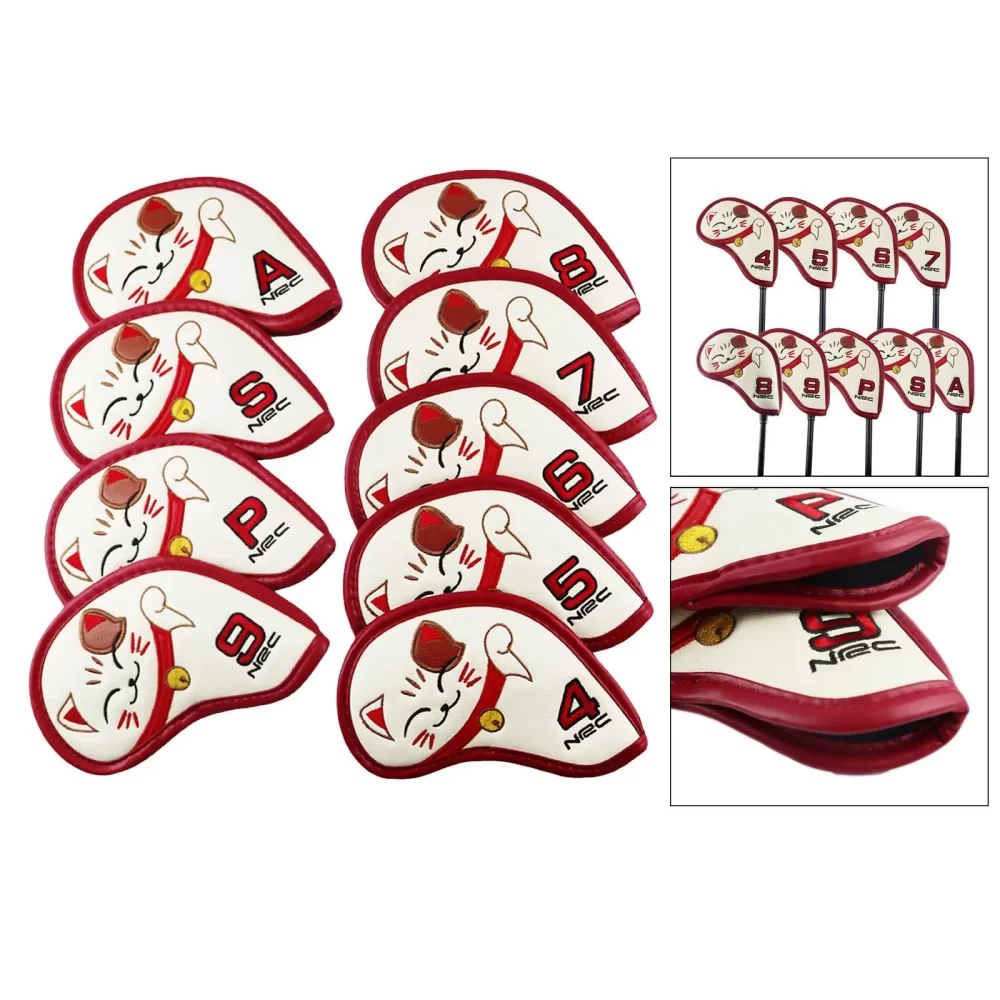 Fortune Cat Golf Cabeça De Ferro Tampa Set, Tampa Do Clube, 9Pcs