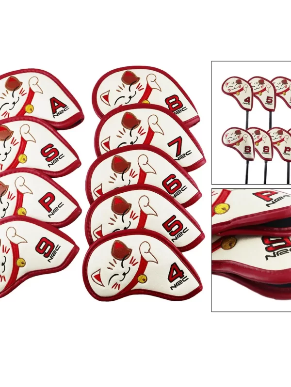 Fortune Cat Golf Cabeça De Ferro Tampa Set, Tampa Do Clube, 9Pcs