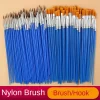 10/20/50Pcs Painting Brushes Set Art Round Flat Hair Nylon Hair Paint Brush Pen for Oil Acrylic Watercolor School Art Supplies