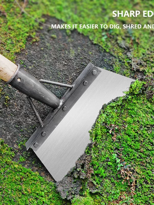 Steel Flat Shovel Multi-Functional Garden Scraper Shovel Rust Resistant Farm Weeding Planting Shovel for Digging in Garden Beds - Image 4