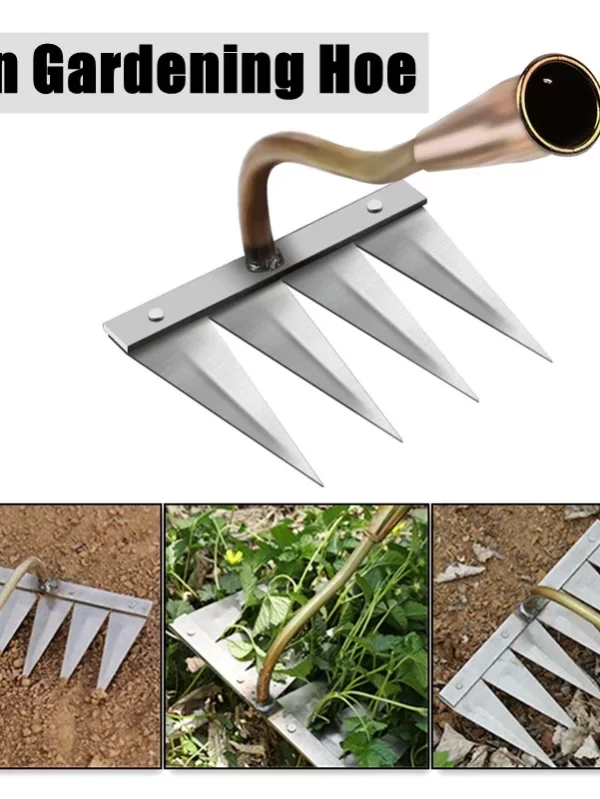 Hoe Weeding Rake 4/7 Tooth Ground Loose Soil Weeders Grass Puller Farm Agricultural Garden Hand Tools Nail Rake - Image 2