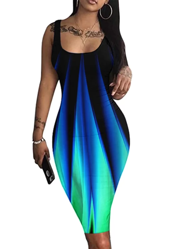 Summer Women O Neck Printed Sleeveless Tank Casual Dress Clubwear Female Elegant Sexy Dresses Party Night Holiday Vestidos - Image 4
