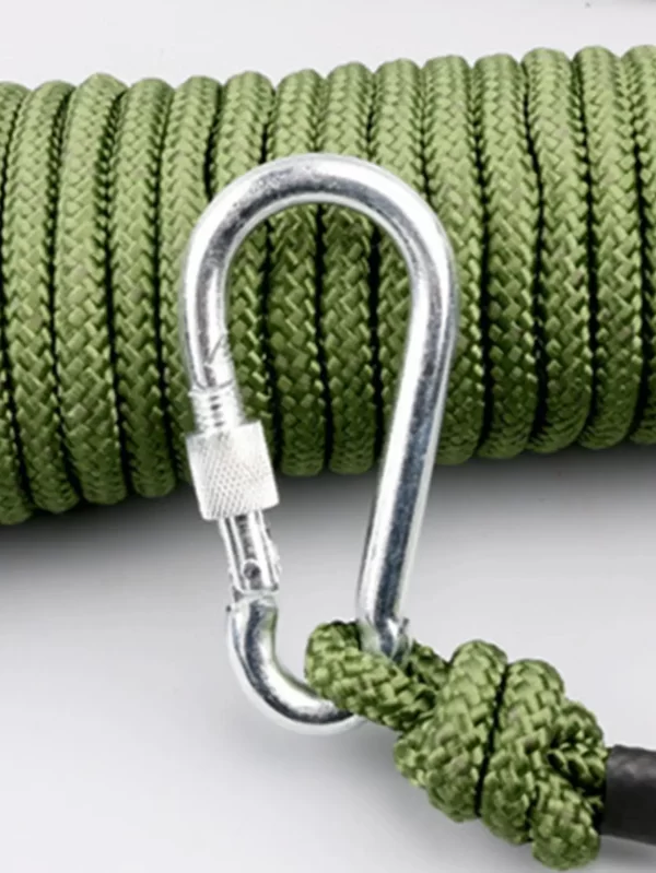 Equipamento De Escape De Incêndio Com Fio De Aço Corda De Escalada Ao Ar Livre, 2 Mosquetões, Núcleo Verde, Escalada De Emergência - Image 6