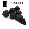 Polyhedral Black Dice Set, sem impressão, RPG, TRPG, DND, Math Board Game, Digital, Fontes do partido, Nova Personalidade, 7Pc Set