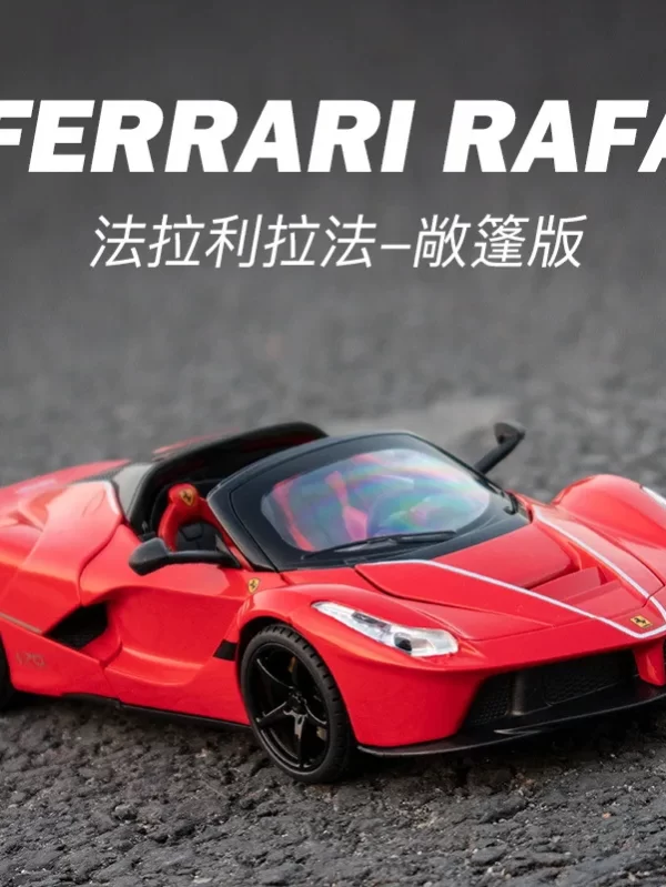 Convertible Ferrari Rafa Alloy Diecast Car Model, Metal Coleção, Decoração Toy, Kids Gifts, Simulação, 1:22