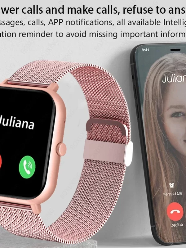 Xiaomi-relógio inteligente para homens e mulheres, freqüência cardíaca, pressão arterial, esporte, rastreador de fitness, chamada bluetooth, smartwatch, novo, 2022 - Image 3
