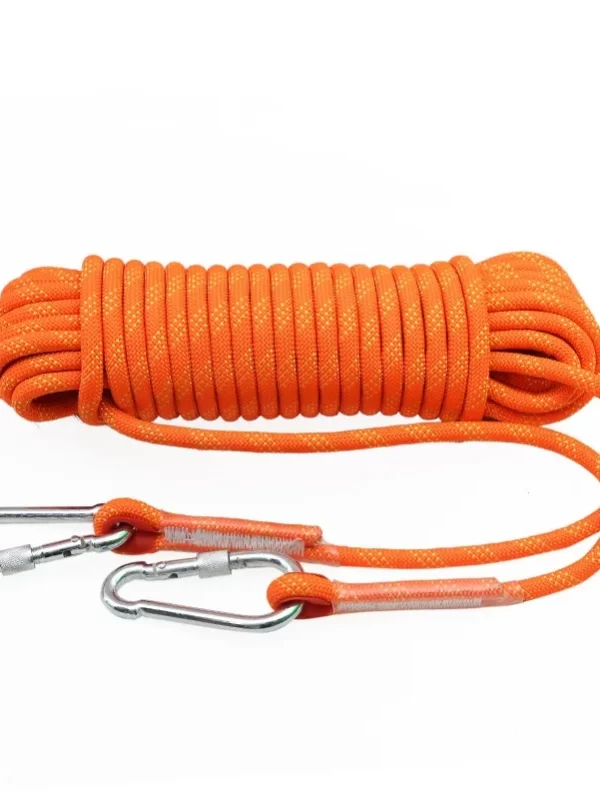 Cabo de segurança para escalada, corda de rapel, equipamento para esporte ao ar livre, preto e laranja, espessura de 8mm, 1pc, 5 m - Image 5