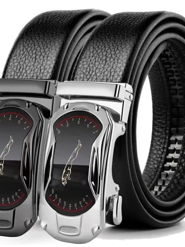 105 130 140 150 160 170cm Plus Size Leather Belt Metal Alloy Automatic Buckle Brand Luxury Designer Waist Belts for Men Jeans