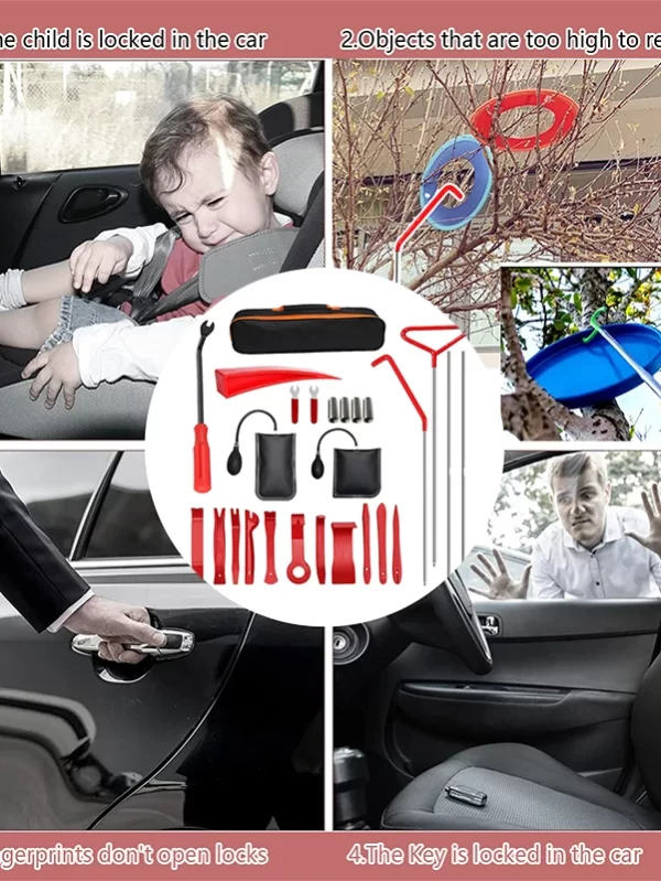 Car Complete Tool Kit Door Open Grabber Lockout Lock Pick Set Long Range Reach Hooking Key Lost In Truck Air Wedge Bag Pump Tool - Image 6