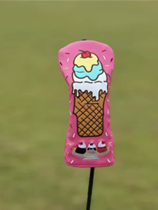 Ice Cream Design Tampa De Madeira De Golfe, Híbrido Motorista Fairway, À prova d'água Protector Set, Durable Golf Putter Head Club Capas - Image 4