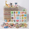 Toddler Wooden Peg 3D Puzzles Kids Toys Alphabet Montessori Education Learning Toys Great Preschool Gift for Girls and Boys