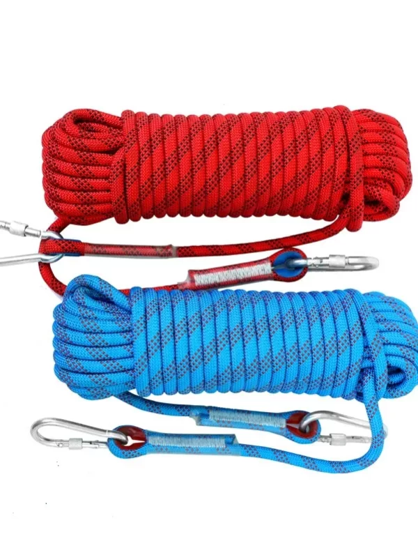 Cabo de segurança para escalada, corda de rapel, equipamento para esporte ao ar livre, preto e laranja, espessura de 8mm, 1pc, 5 m