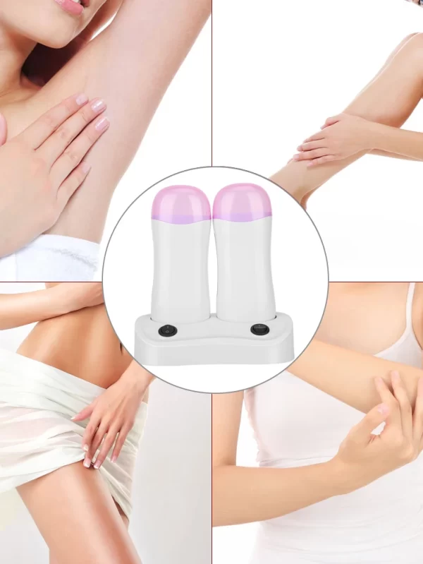 Double Cartridge Wax Depilatory Roller Warmer Heater Waxing Body Hair Removal Machine EU Plug 220V