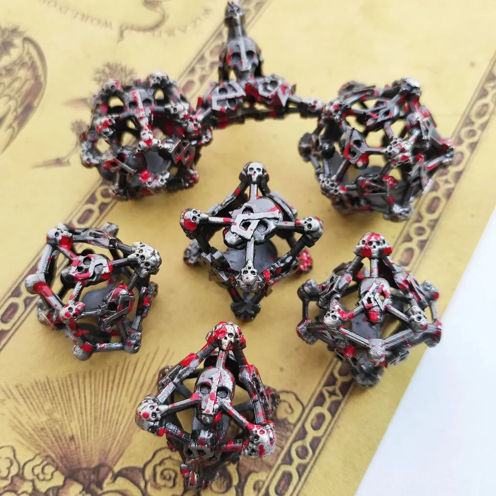 DND Metal Dice Set, Crânio do Dia das Bruxas, RPG D & D TRPG Board Games, Acessório Poliédrico Dice, D6, D8, D10, D12, D20 - Imagem 5