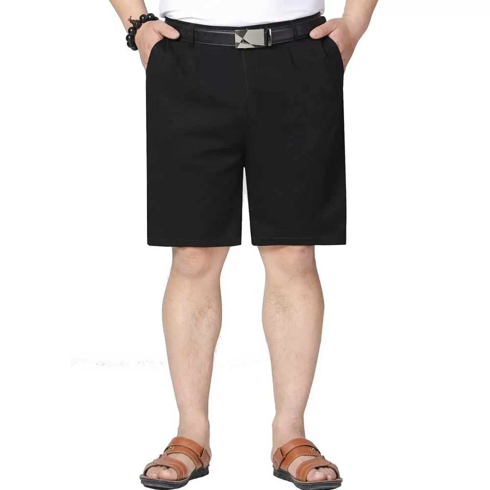 Mens Calções Midle Idade Plus Size 40 42 44 Pai 46 Reta Ocasional Dos Homens do Algodão Fino Curto Cinza Preto Branco 2019 Verão Cltohes - Image 2