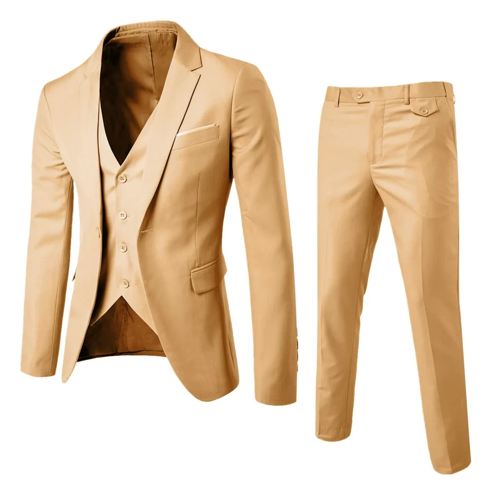 Men’s Suit Slim 3 Piece Suit Business Wedding Party Jacket Vest & Pants Coat European American Style Social Dress Shirts Pants - Image 2