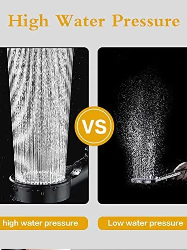 For smart bathroom accessories Black shower heads high pressure Shower Head Handheld Water Saving Shower Head Rust-proof Tool - Image 3