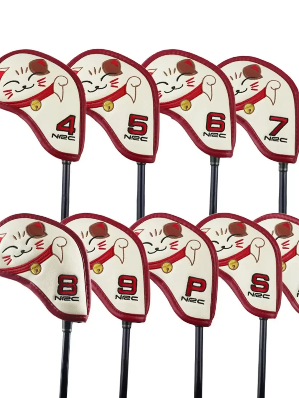 Fortune Cat Golf Cabeça De Ferro Tampa Set, Tampa Do Clube, 9Pcs - Image 6