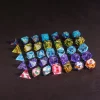 DND Dice Set para Jogos de Tabuleiro, Multi Estilo, Bordas Afiadas, Amante Aleatório, D4-D20 Poliédrico, D & D, RPG, TRPG, 35Pcs, 5Set, Alta Qualidade