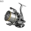 GLS Carretel De Liga De Alumínio Fundição Longa Roda de Fiação Carretel De Pesca De Alta Velocidade, 8000, 9000, 10000, 12000, 14000 Series, 17 + 1BB, 4.8:1, Novo