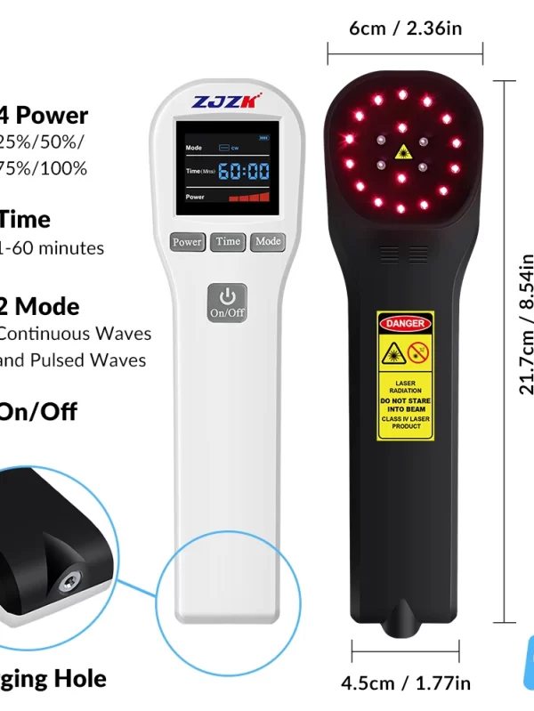 ZJZK-Equipamento de Fisioterapia a Laser Frio Massageador de Costas e Pescoço, Máquina de Relaxamento Muscular, Novo, 4Pcs * 808nm - Image 3