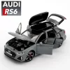 Audi RS6 Toy Car Model com portas de som e luz, Aberto Alloy Diecast Model, Brinquedo de coleta de veículos para meninos