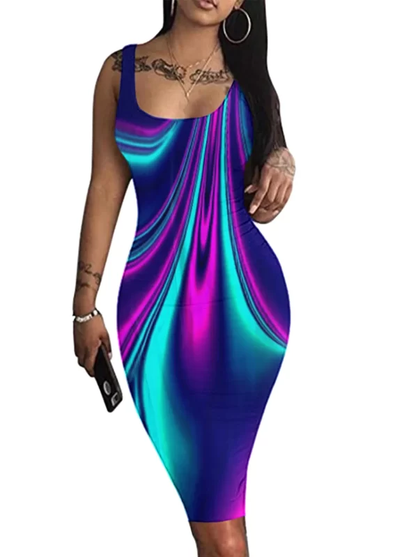 Summer Women O Neck Printed Sleeveless Tank Casual Dress Clubwear Female Elegant Sexy Dresses Party Night Holiday Vestidos - Image 6