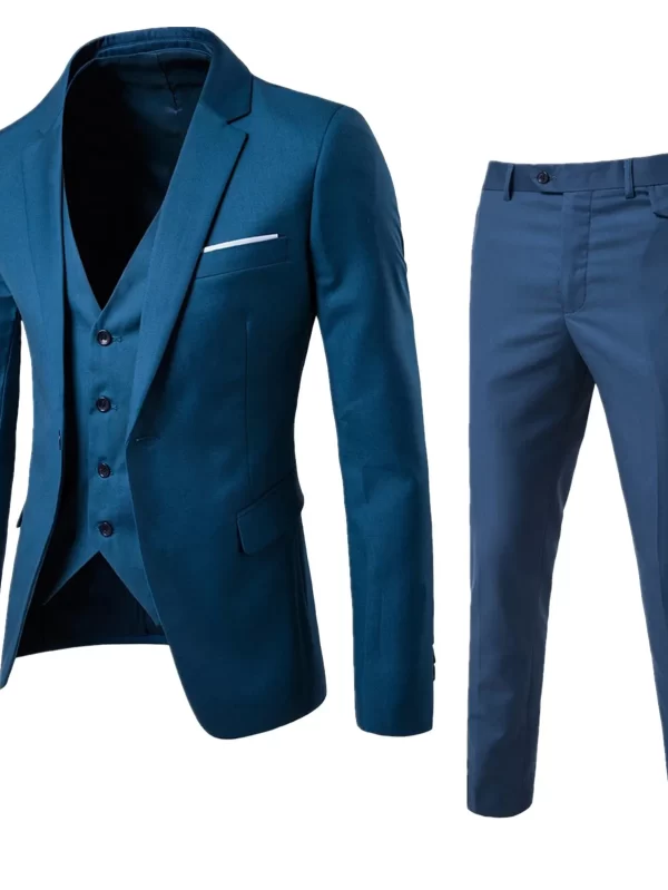 Men’s Suit Slim 3 Piece Suit Business Wedding Party Jacket Vest & Pants Coat European American Style Social Dress Shirts Pants - Image 5