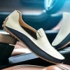 Sapatos de couro casuais clássicos masculinos, Mocassins empresariais, Sapatos de vestido confortáveis masculinos, Estilo britânico formal