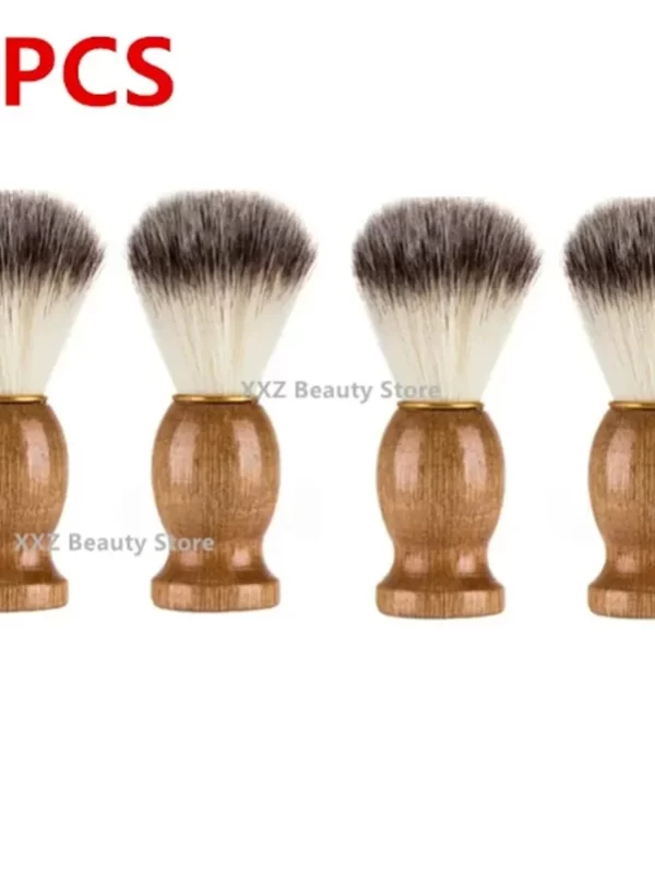 Natural Badger escova de barbear para homens, cabo de madeira, limpeza facial da barba, ferramenta do salão do barbeiro, 1 pc, 2 pcs, 4 pcs, 6 pcs, 8pcs