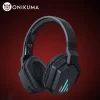 ONIKUMA Auscultadores de jogos profissionais Auscultadores compatíveis com Bluetooth com luz LED Fones de ouvido dobráveis Gamer Para PC