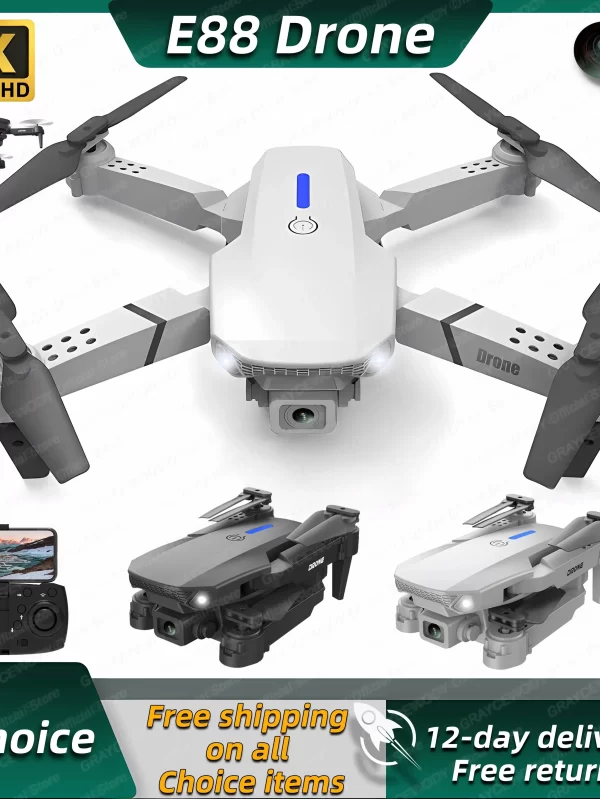 New E88 Pro RC Drone 4K Professinal With 1080P Wide Angle Dual HD Camera Foldable RC Helicopter WIFI FPV Height Hold Apron Sell - Image 3