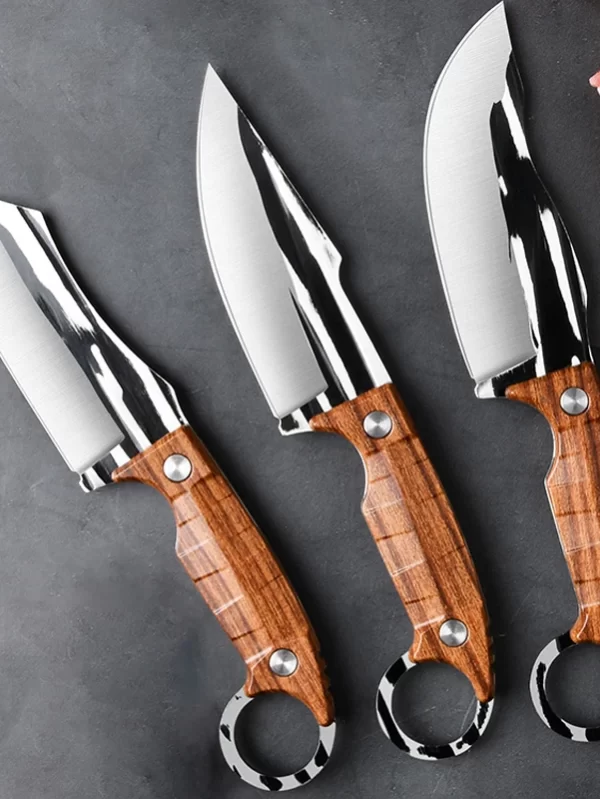 Faca de cozinha de aço inoxidável Seiko, mão forjada, alta dureza, profissional, para cortar carne, frutas, desossa, 3pcs