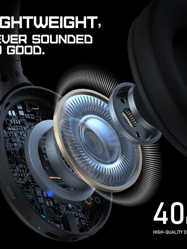 ONIKUMA-Auricular Sem Fio Preto Com Cancelamento De Ruído, Microfone Para Jogos Profissionais, Bateria De Longa Duração, HD - Image 3