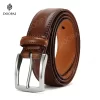 Cintos de couro genuíno masculino, fivela de pino grande, metal automático, alça masculina, alta qualidade, novo, 2023