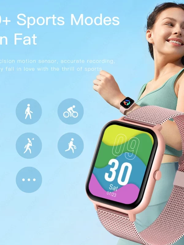 Xiaomi-relógio inteligente para homens e mulheres, freqüência cardíaca, pressão arterial, esporte, rastreador de fitness, chamada bluetooth, smartwatch, novo, 2022 - Image 5