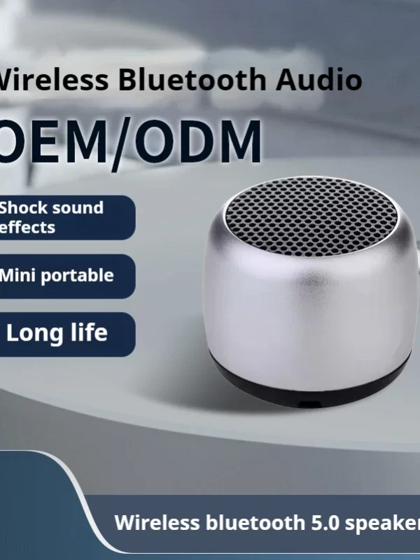 Subwoofer sem fio portátil do metal Bluetooth, Sistema de som pequeno, Inteligente, Um a dois pequenos canhões de aço - Image 2