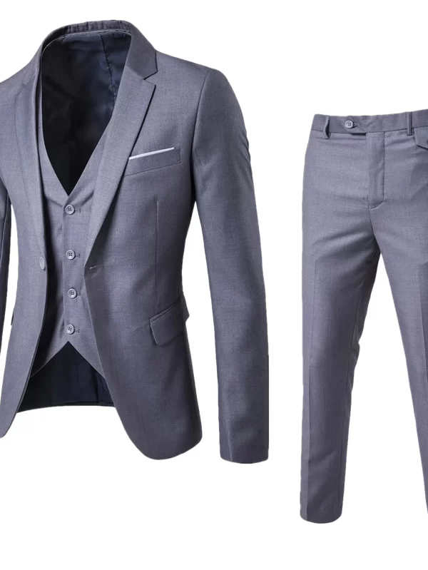Men’s Suit Slim 3 Piece Suit Business Wedding Party Jacket Vest & Pants Coat European American Style Social Dress Shirts Pants - Image 3