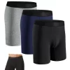 3pcs Pack Mid-Long Boxer Shorts Underwear Algodão Respirável Masculino Cuecas para Homens Sexy Homme Boxershorts Caixa Gay Calcinhas Deslizamentos