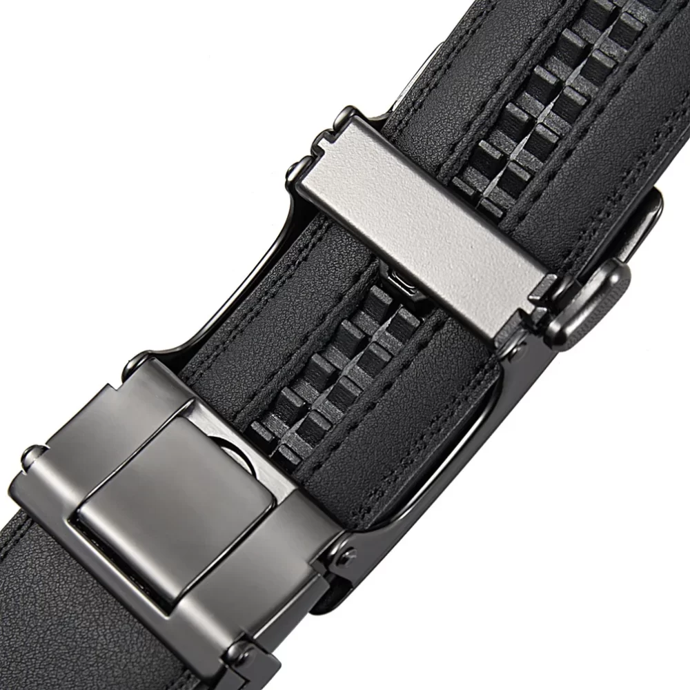 Men's Leather Belts Fashion Automatic Buckle Cowskin Male Belt Luxury Designer Black Brown 3.5cm Plus Size 130 140 150 160 170cm - Image 4