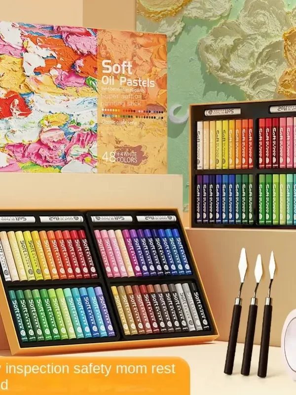 A Set Non-toxic Student Graffiti Stick Super Soft Heavy Color Oil Painting Stick Set To Draw The Perfect Easter Decorations